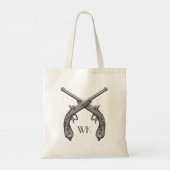 Monogram gecroseerde pistolen zwart tote bag (Achterkant)