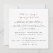 Monogram gedempte roze bladeren trouw livestream aankondiging (Achterkant)