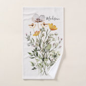 Monogram gedroogde boeket van wilde bloemen bad handdoek (Handdoek)