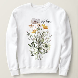 Monogram gedroogde wilde bloemenboeket trui