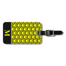 Monogram Geel Art Deco Schelp Vissen Schubben