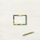 Monogram Geel Black-Eyed Susan Bloemen Post-it® Notes (Op bureau)