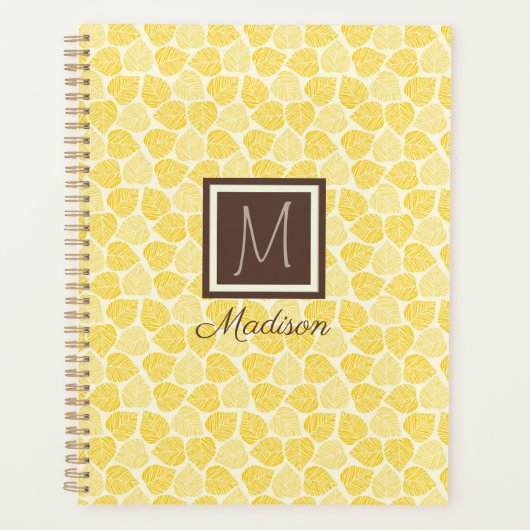 Monogram Geel Blad Planner (Voorkant)