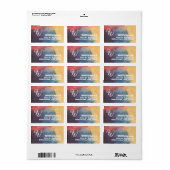 Monogram Geel, Blauw en Rode Waterverf Etiket (Full Sheet)