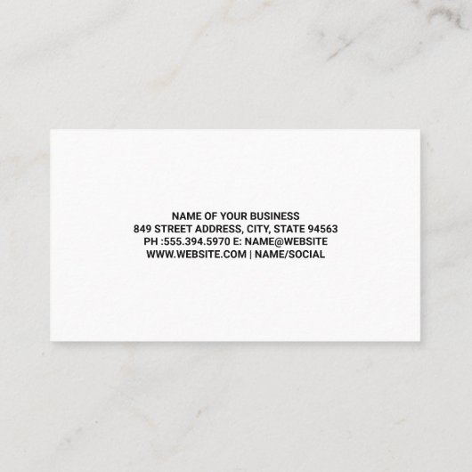 Monogram | Geel blauwe achtergrond Visitekaartje (Achterkant)