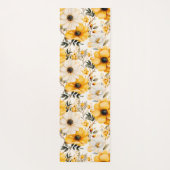 Monogram Geel bloempatroon Yogamat (Achterkant)