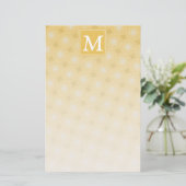 Monogram geel cirkelpatroon briefpapier (Staand voorkant)
