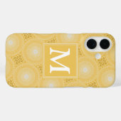 Monogram geel cirkelpatroon Case-Mate iPhone case (Achterkant (horizontaal))