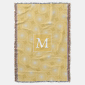 Monogram geel cirkelpatroon deken (Voorkant Verticaal)