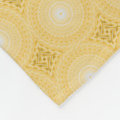 Monogram geel cirkelpatroon fleece deken (Hoek)