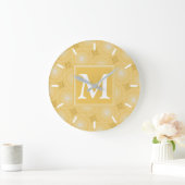 Monogram geel cirkelpatroon grote klok (Huis)