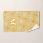 Monogram geel cirkelpatroon handdoek (Handdoek)