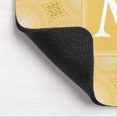 Monogram geel cirkelpatroon muismat (Hoek)