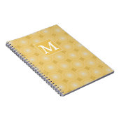 Monogram geel cirkelpatroon notitieboek (Rechterzijde)