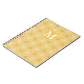 Monogram geel cirkelpatroon notitieboek (Linkerzijde)