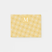 Monogram geel cirkelpatroon post-it® notes (Voorkant)
