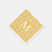 Monogram geel cirkelpatroon servet (Hoek)