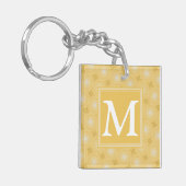 Monogram geel cirkelpatroon sleutelhanger (Voorkant Links)