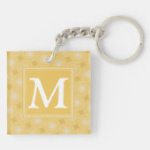 Monogram geel cirkelpatroon sleutelhanger (Achterkant)