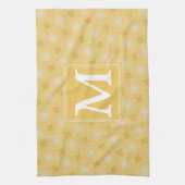 Monogram geel cirkelpatroon theedoek (Verticaal)