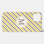 Monogram Geel en grijs Stripe Patroon Case-Mate iPhone Case (Achterkant (horizontaal))