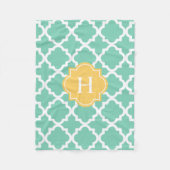 Monogram geel en seafoam | Fleece Blanket (Voorkant)