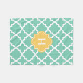 Monogram geel en seafoam | Fleece Blanket Deken (Voorkant (Horizontaal))