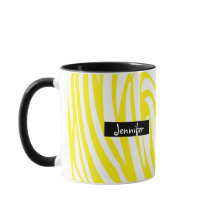 Monogram Geel en Wit Gestreept Zebrapatroon