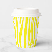 Monogram Geel en Wit Gestreept Zebrapatroon Papieren Bekers (Achterkant)