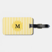 Monogram Geel en Witte Stripes Patroon Bagagelabel (Achterkant horizontaal)
