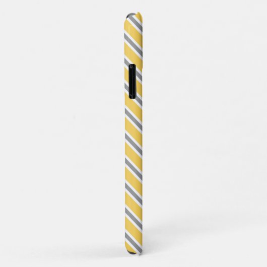 Monogram Geel Geel Witte Stripe Patroon Case-Mate iPhone Case (Achterkant/rechts)