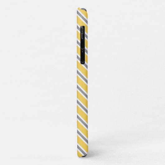 Monogram Geel Geel Witte Stripe Patroon Case-Mate iPhone Case (Achterkant/links)