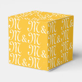 Monogram geel geschenk Initialen van paar aanpasse Bedankdoosjes (Achterkant)