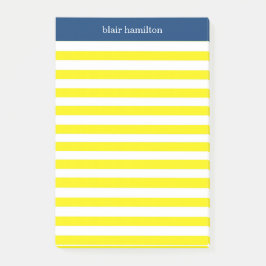 Monogram geel gestreept post-it® notes