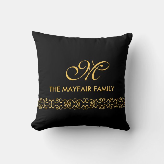 Monogram  Geel Gold Family Kussen (Voorkant)