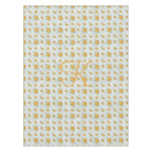 Monogram Geel Goud Groene Floral Tafelkleed (Voorkant)
