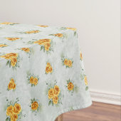 Monogram Geel Goud Groene Floral Tafelkleed (Voorbeeld)