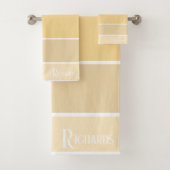 Monogram Geel Gouden Rood met Wit Bad Handdoek (Insitu)