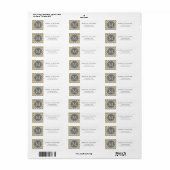 Monogram Geel & Grijs Chevron Etiket (Full Sheet)