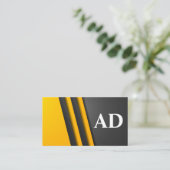 Monogram | Geel grijze lagen Visitekaartje (Staand voorkant)