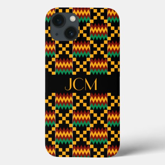 Monogram Geel, Groen, Rood, Zwart Kente Cloth Case-Mate iPhone Case (Achterkant)