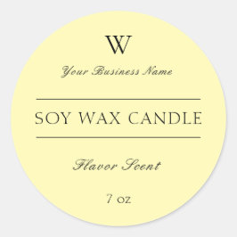 Monogram Geel Kaars Spa Productlabel Ronde Sticker