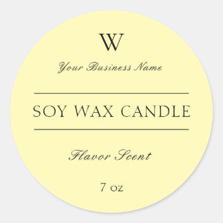 Monogram Geel Kaars Spa Productlabel Ronde Sticker