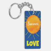 Monogram Geel Sinaasappel Zon Zomer Liefde Sleutelhanger (Voorkant Links)