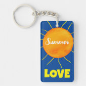 Monogram Geel Sinaasappel Zon Zomer Liefde Sleutelhanger (Voorkant)