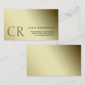 Monogram Geel Visitekaartje met goudkleurige tinte (Voorkant / Achterkant)