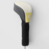 Monogram geel wit gestreept golfheadcover (Schuin)