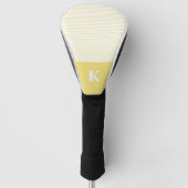 Monogram geel wit gestreept golfheadcover (Voorkant)