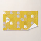 Monogram geel wit lichtblauw patroon handdoek (Handdoek)
