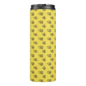 Monogram geel zomerbijenpatroon thermosbeker (Achterkant)